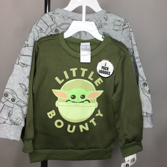 Star Wars Sweatshirt Toddler Kid Size 4T Green/Gray Yoda Logo Crewneck Polyester - Picture 3 of 12